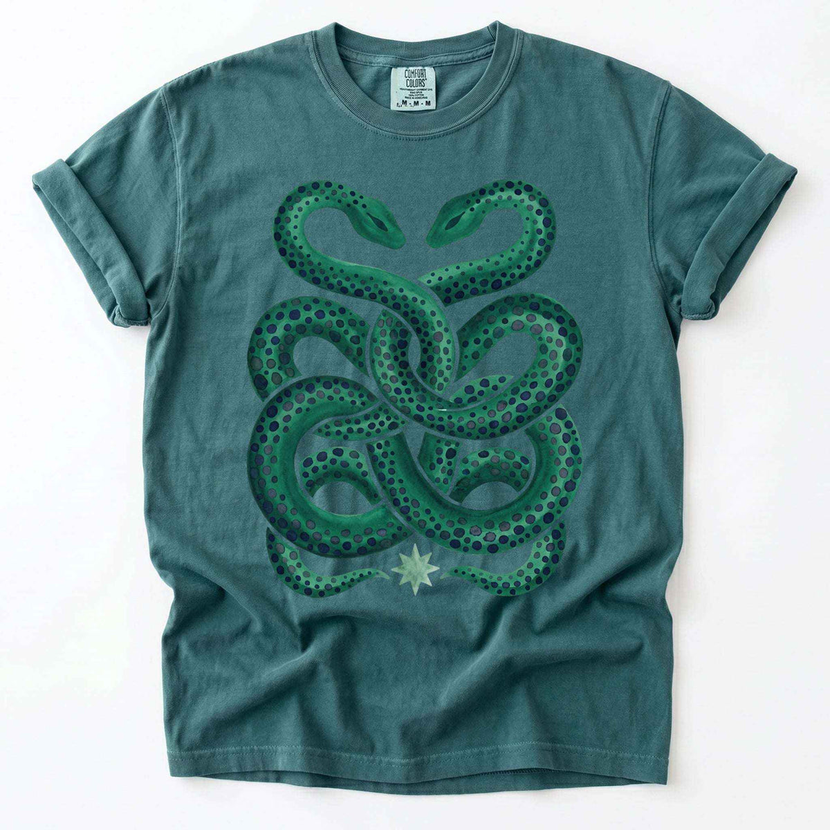 Intertwined Emerald Serpents Vintage Washed T-Shirt