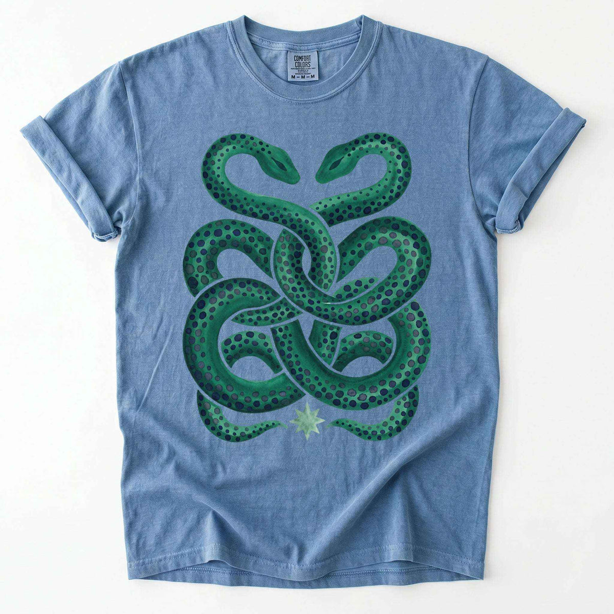 Intertwined Emerald Serpents Vintage Washed T-Shirt