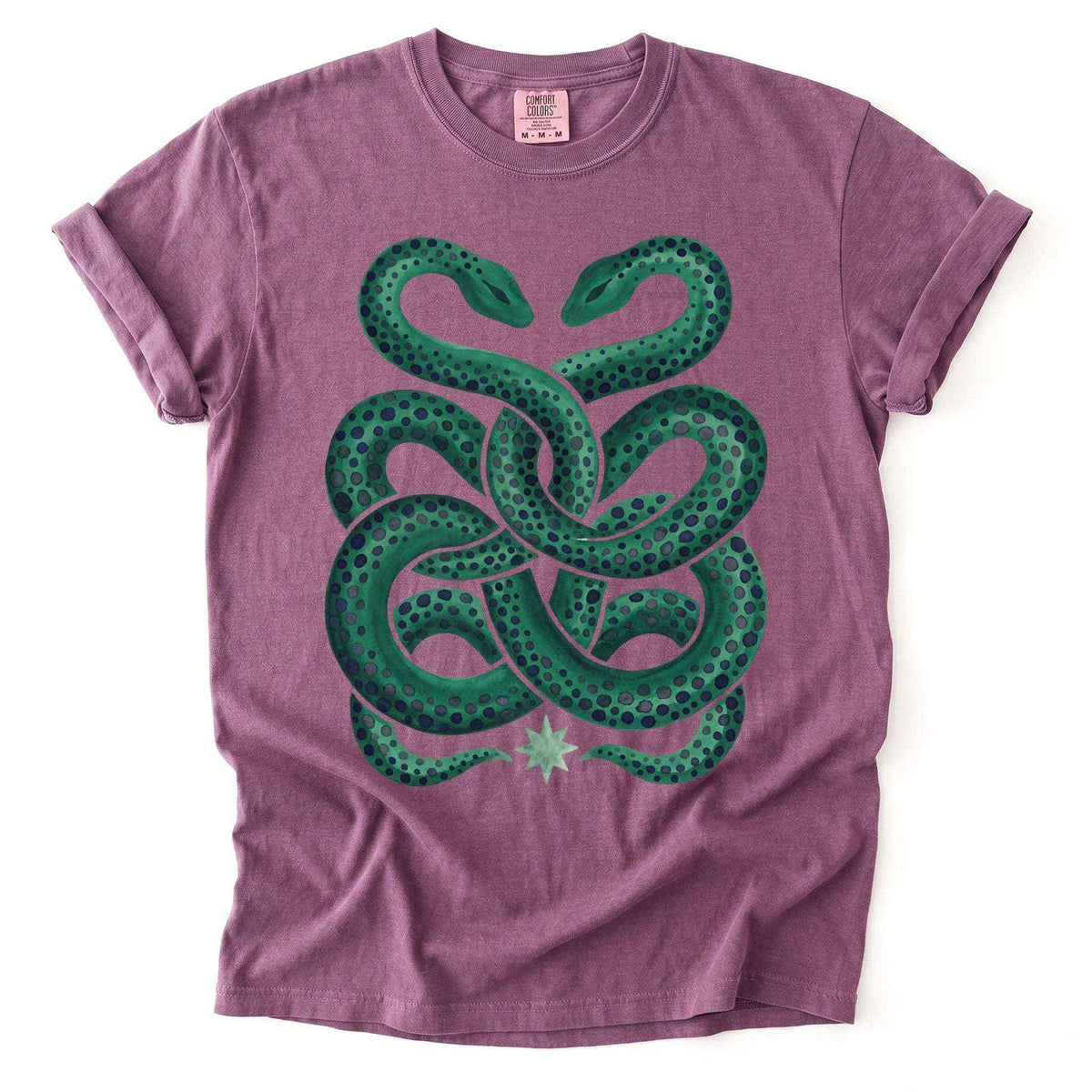 Intertwined Emerald Serpents Vintage Washed T-Shirt