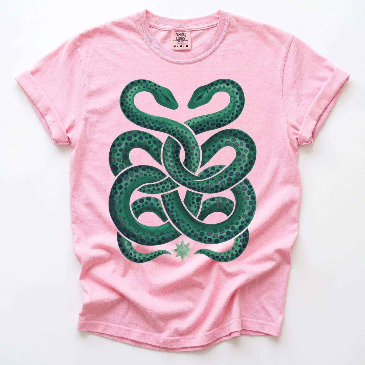 Intertwined Emerald Serpents Vintage Washed T-Shirt