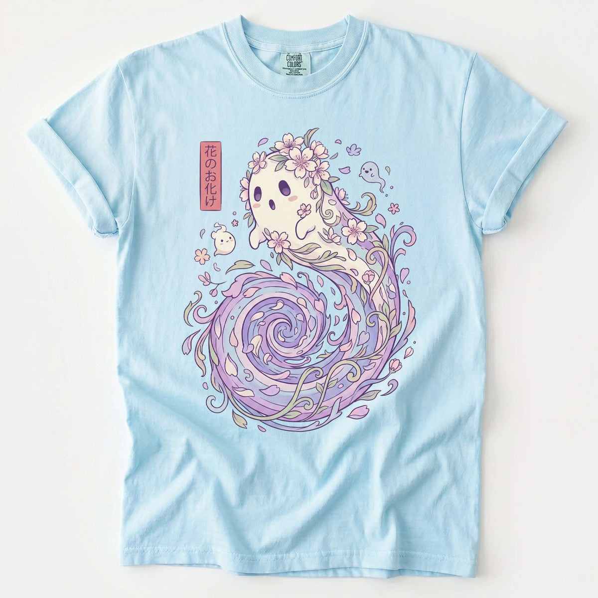 Kawaii Flower Ghost Vintage Washed T-Shirt