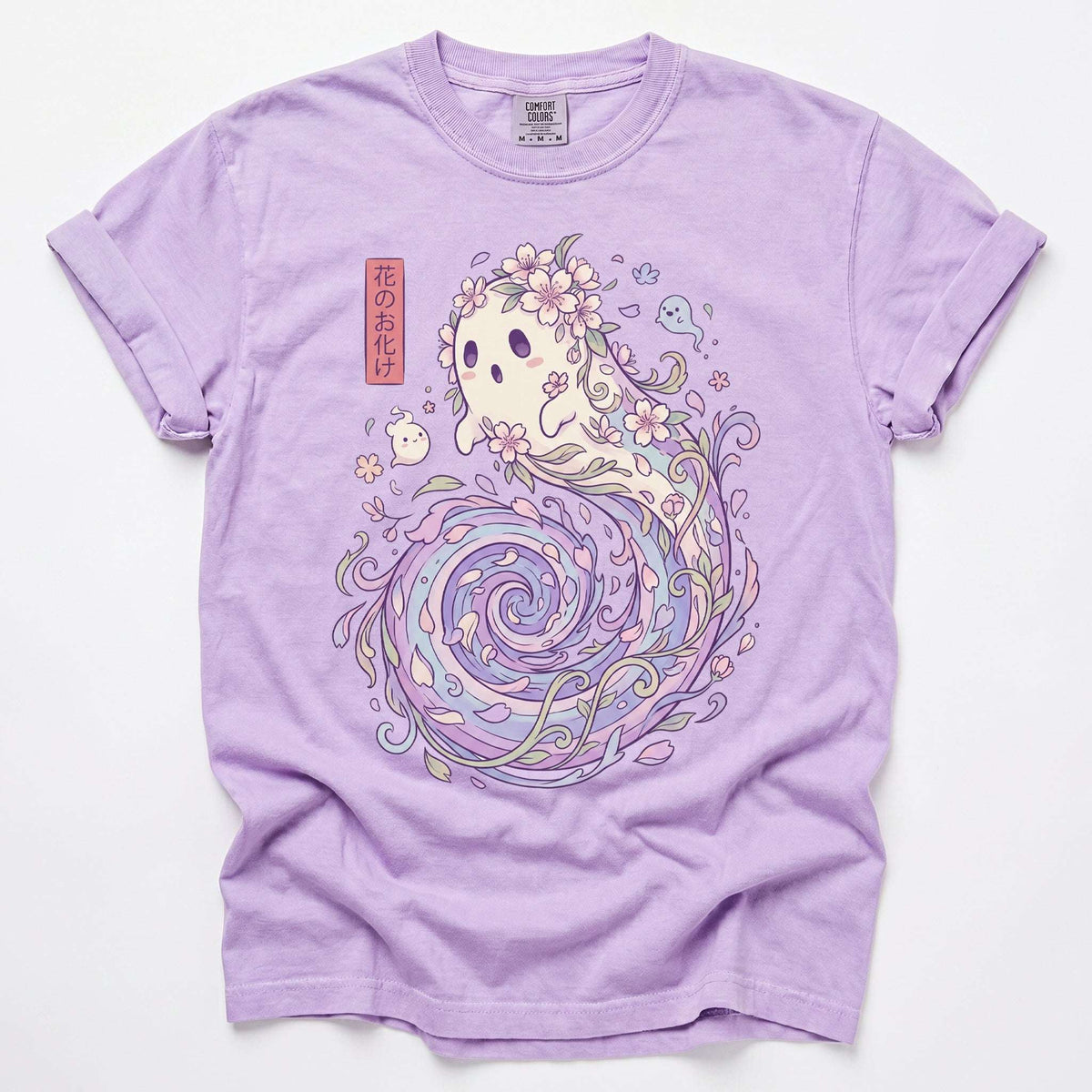 Kawaii Flower Ghost Vintage Washed T-Shirt