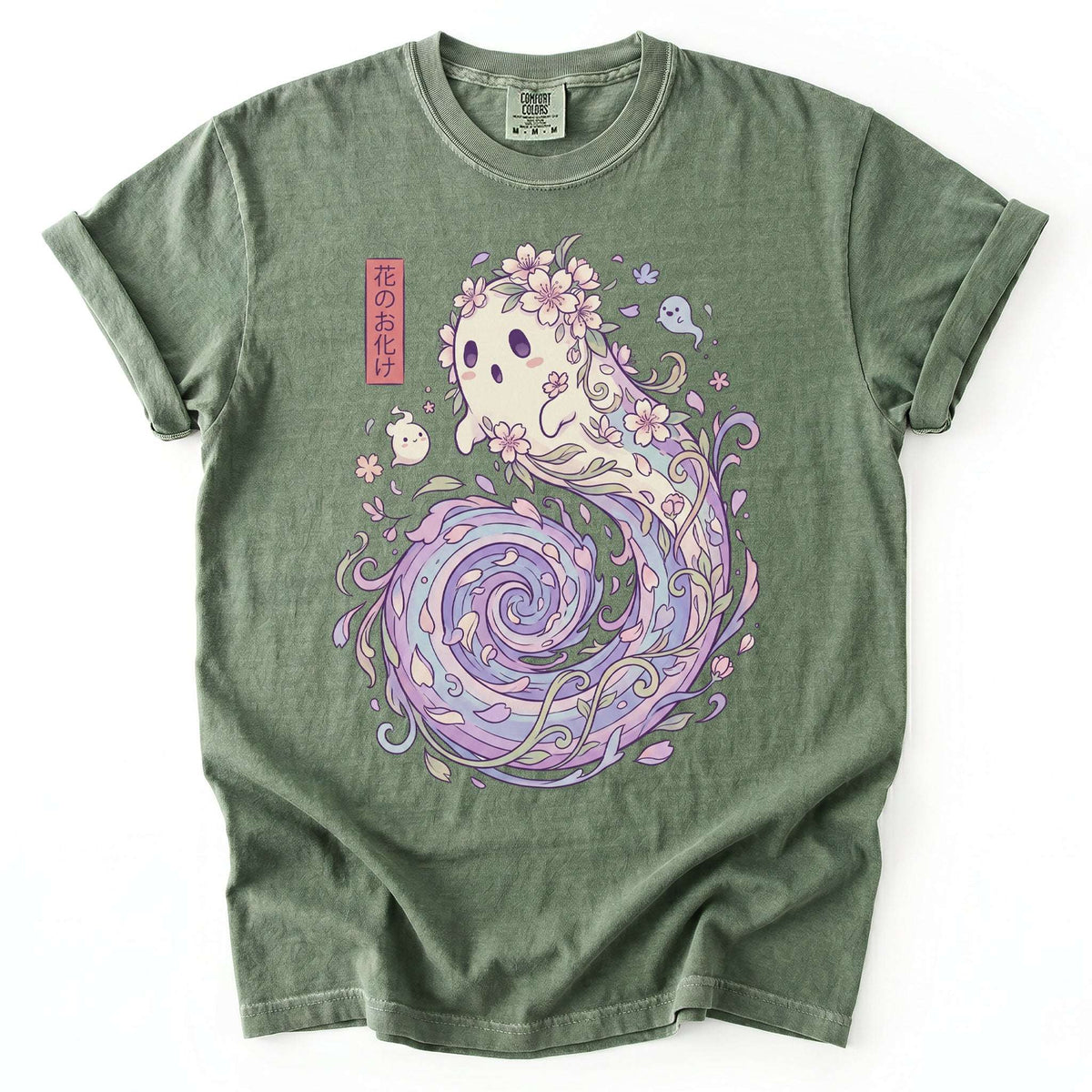 Kawaii Flower Ghost Vintage Washed T-Shirt