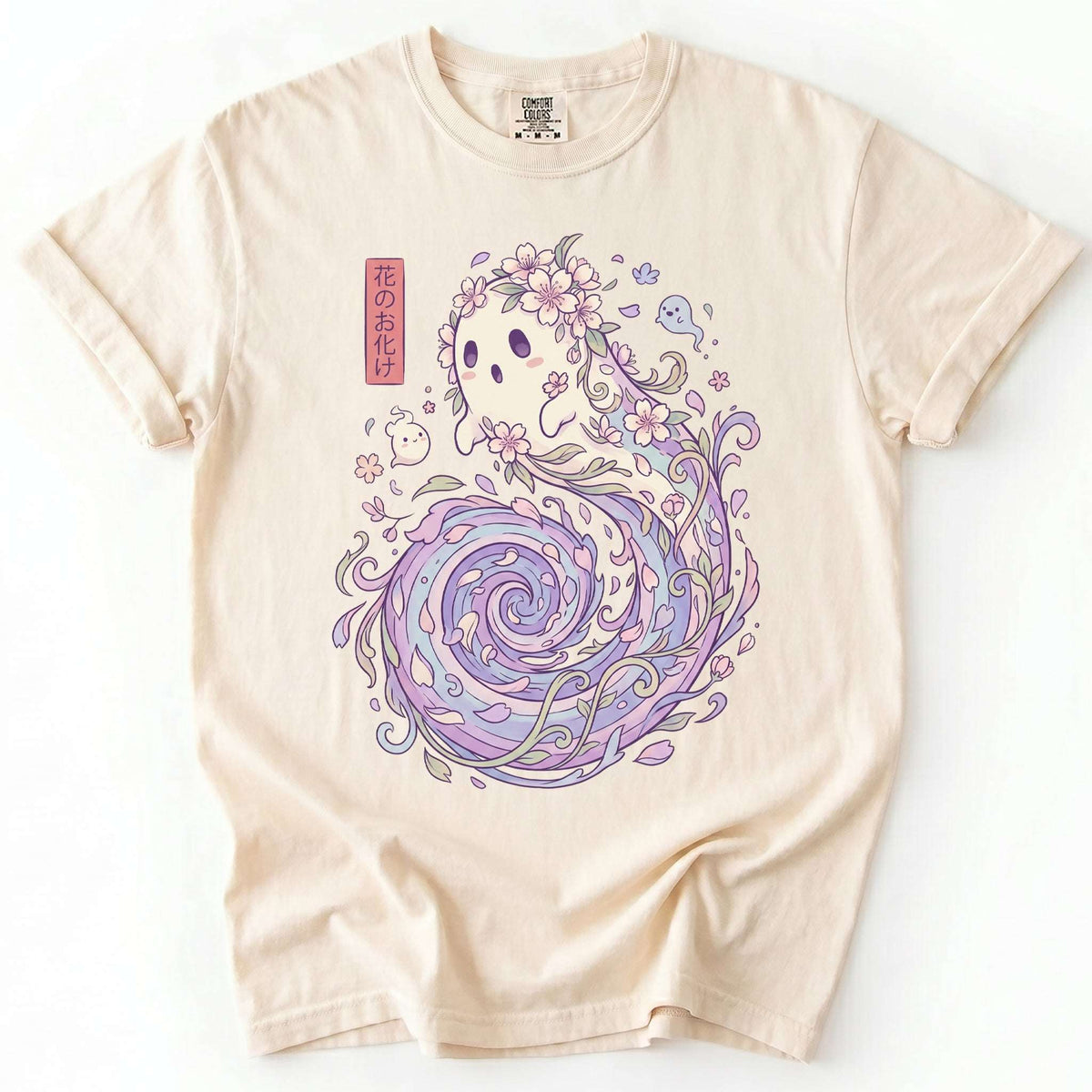 Kawaii Flower Ghost Vintage Washed T-Shirt