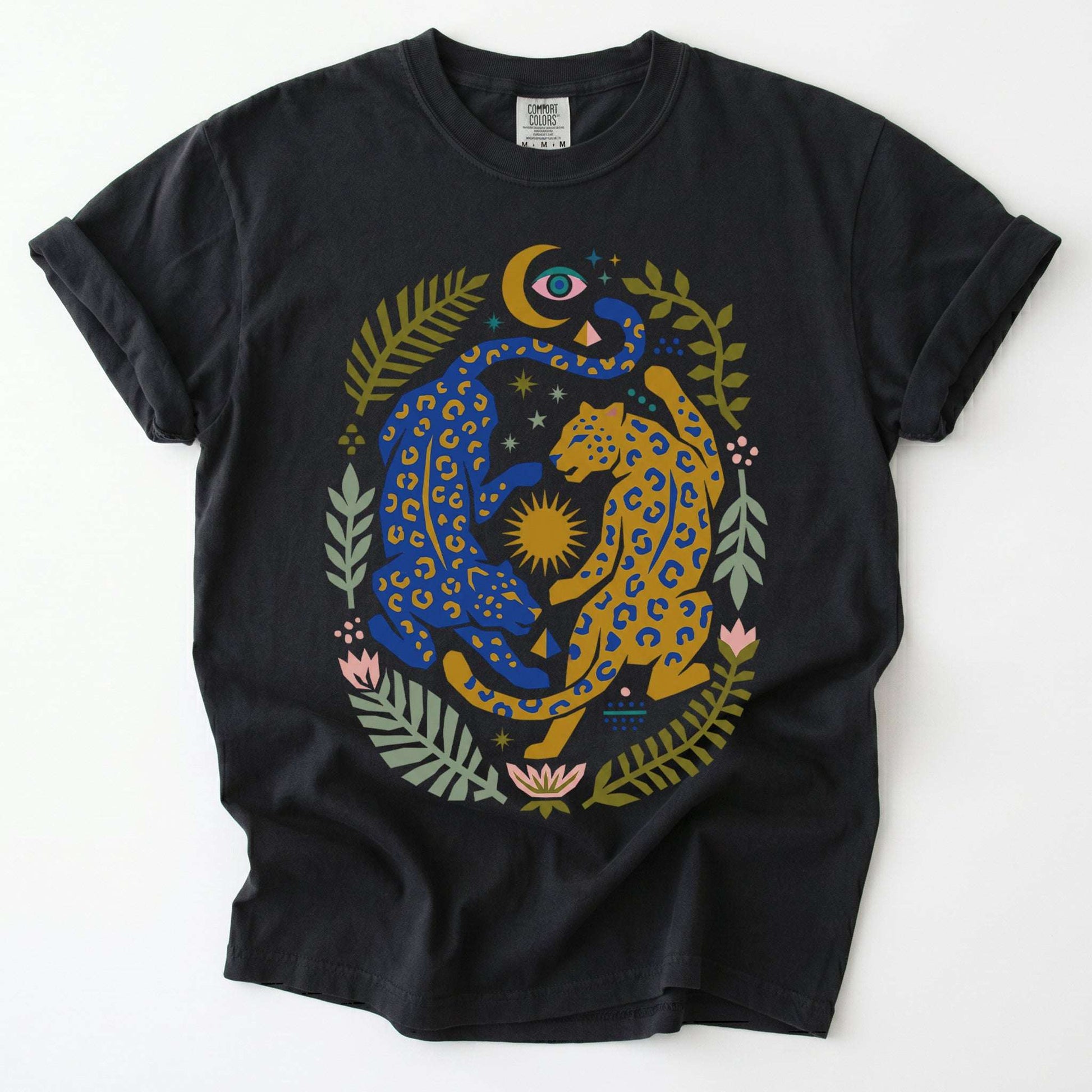 Celestial Leopard Duality Vintage Washed T-Shirt