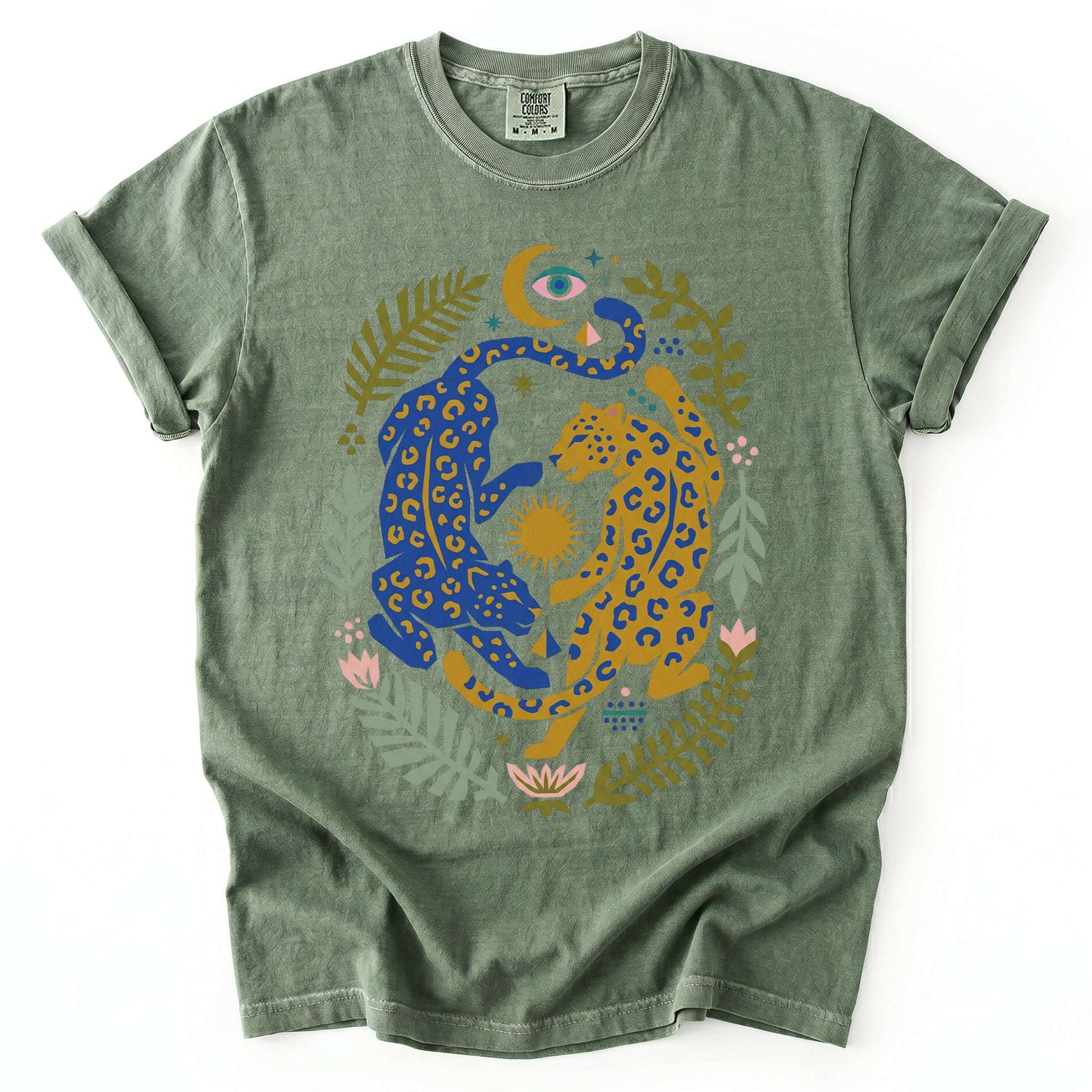 Celestial Leopard Duality Vintage Washed T-Shirt