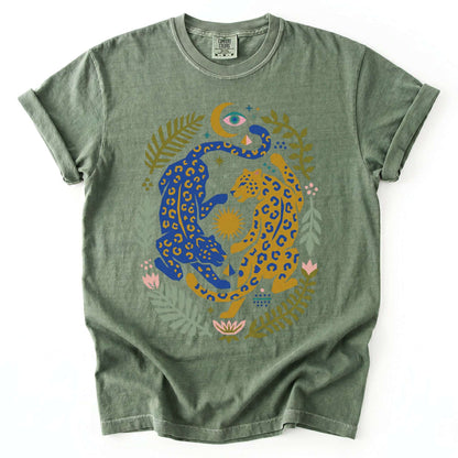 Celestial Leopard Duality Vintage Washed T-Shirt