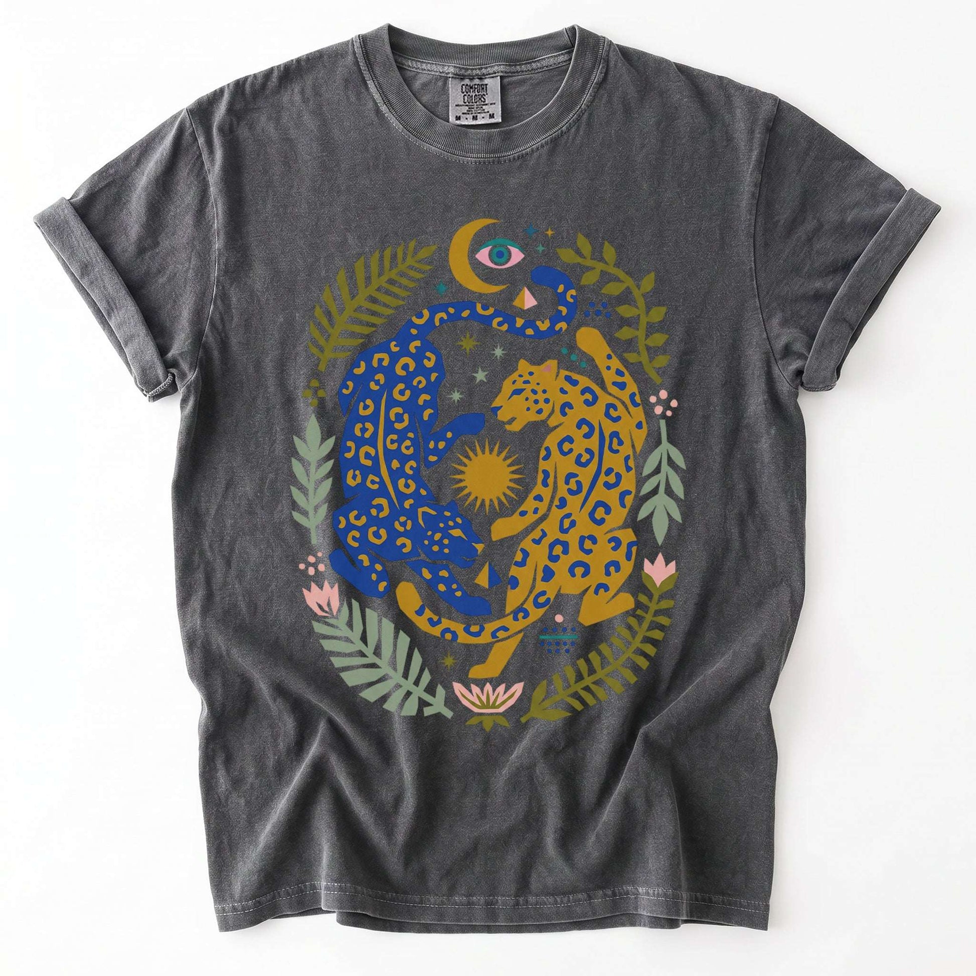 Celestial Leopard Duality Vintage Washed T-Shirt