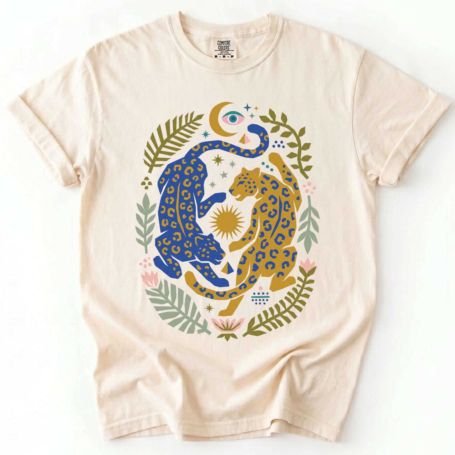 Celestial Leopard Duality Vintage Washed T-Shirt