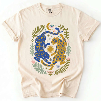 Celestial Leopard Duality Vintage Washed T-Shirt