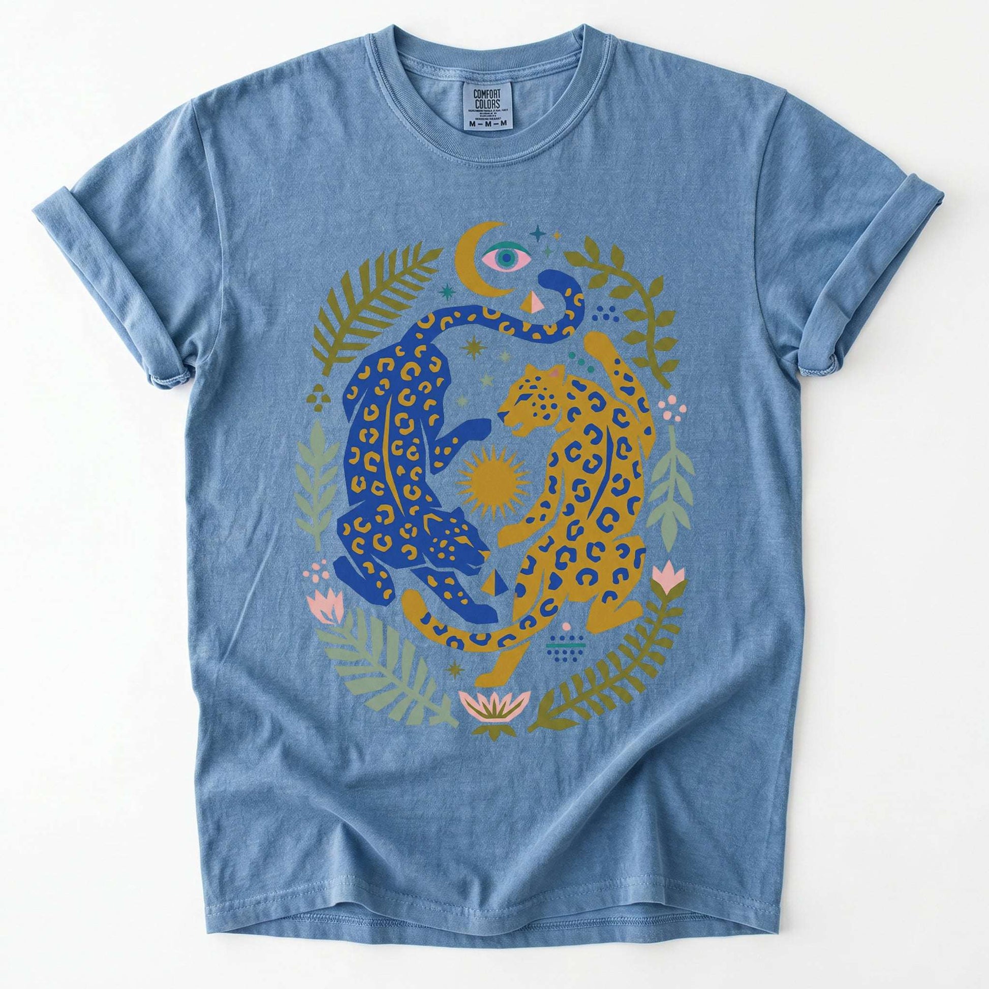 Celestial Leopard Duality Vintage Washed T-Shirt