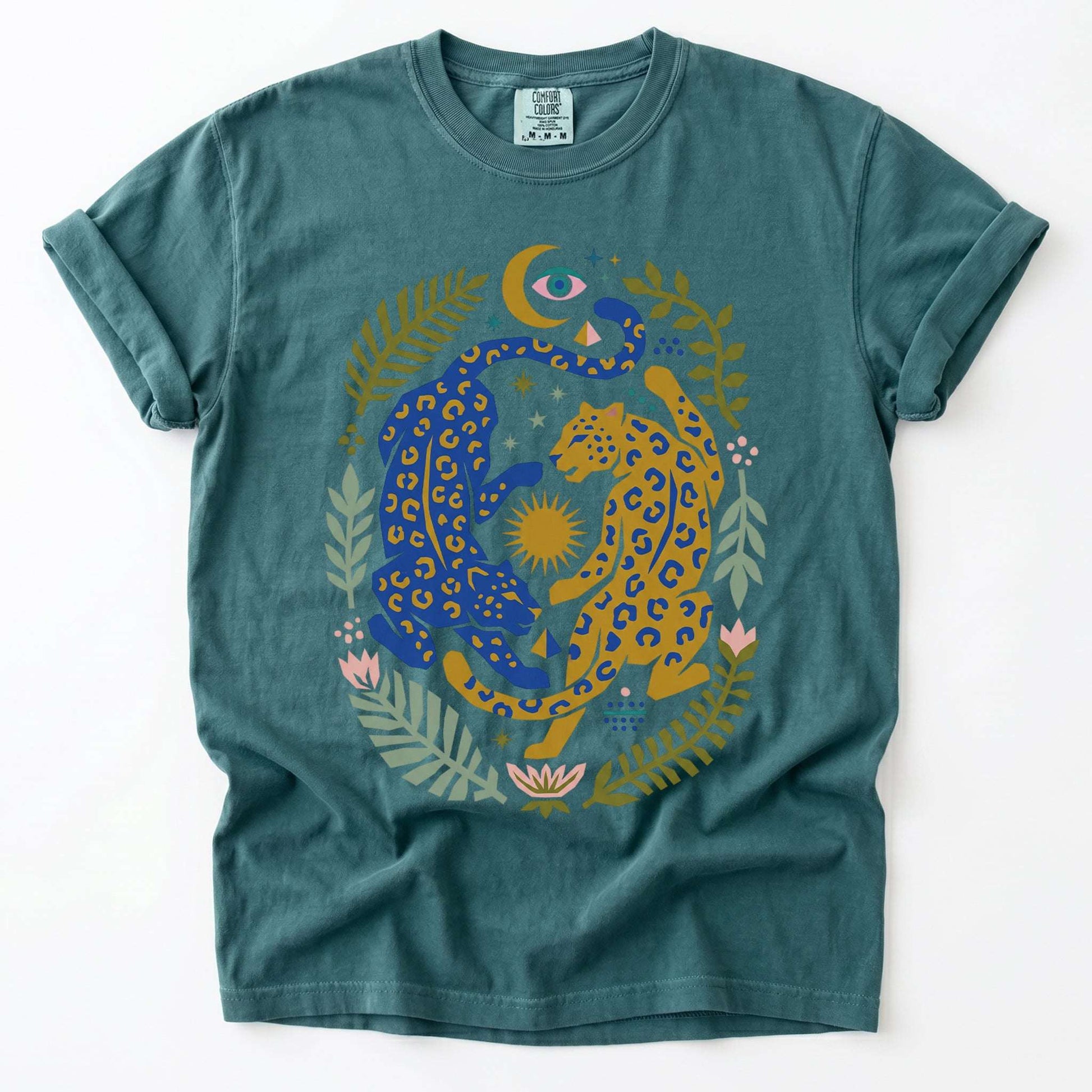 Celestial Leopard Duality Vintage Washed T-Shirt
