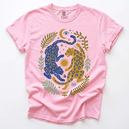 Celestial Leopard Duality Vintage Washed T-Shirt