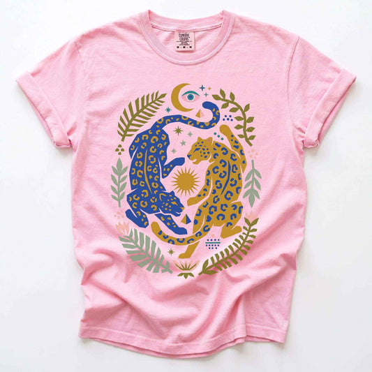 Celestial Leopard Duality Vintage Washed T-Shirt