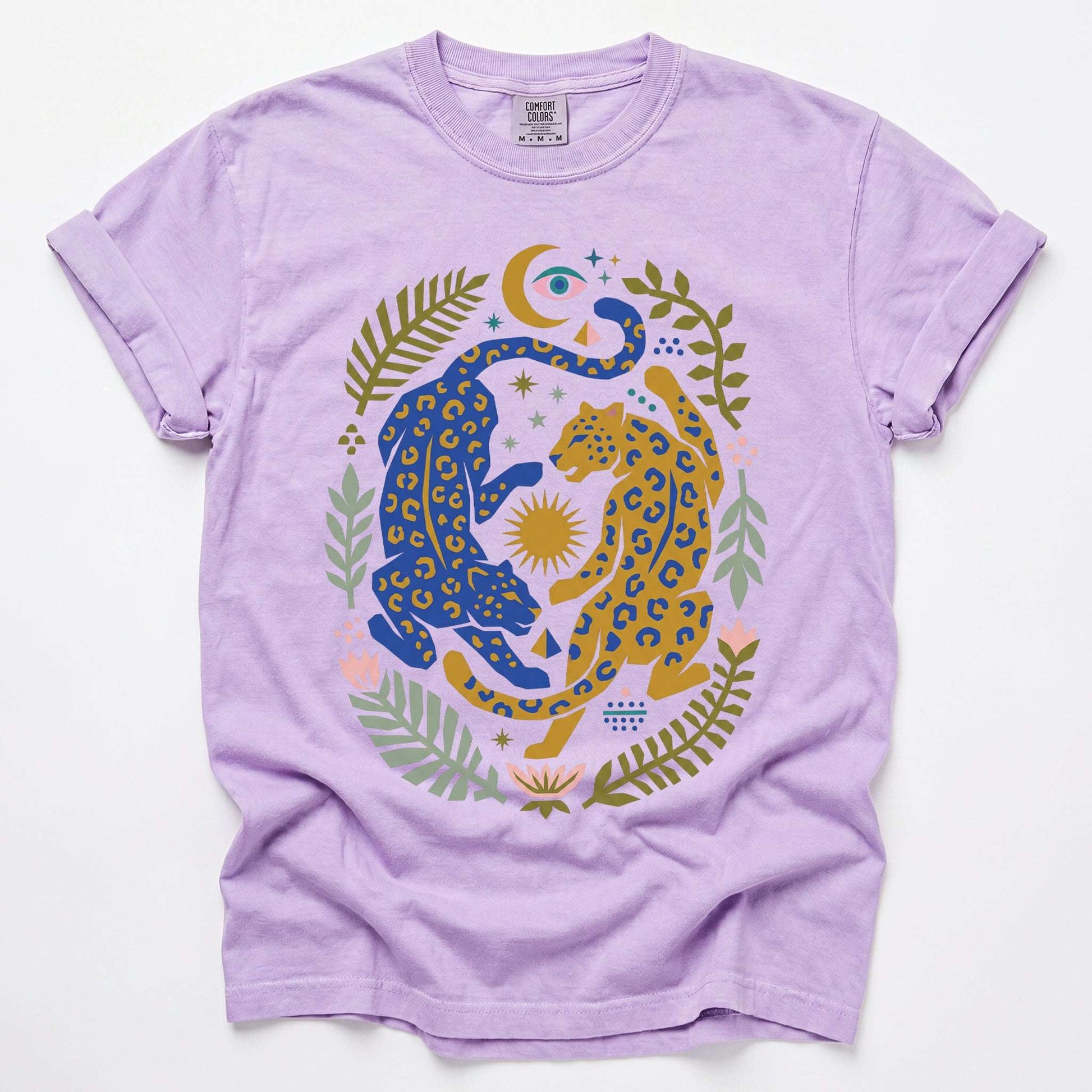Celestial Leopard Duality Vintage Washed T-Shirt