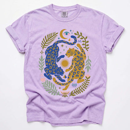 Celestial Leopard Duality Vintage Washed T-Shirt