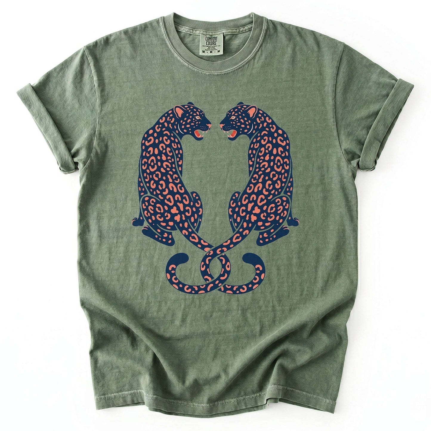 Symmetrical Leopards Vintage Washed T-Shirt