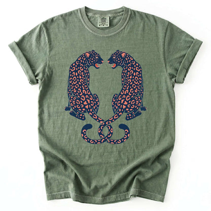 Symmetrical Leopards Vintage Washed T-Shirt