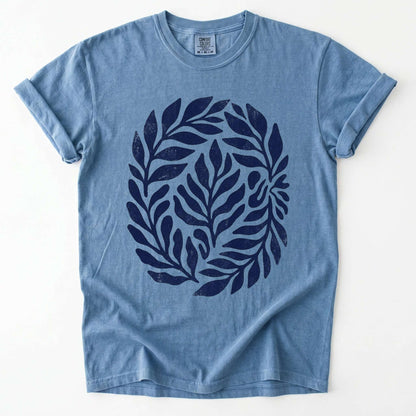 Linocut Leaves Vintage Washed T-Shirt