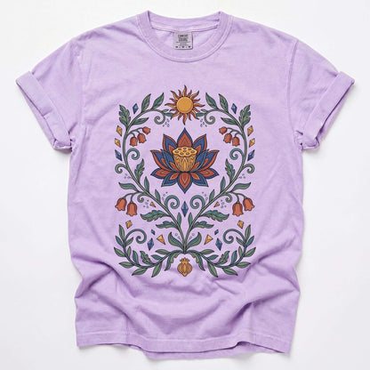 Lotus Sunburst Vintage Washed T-Shirt