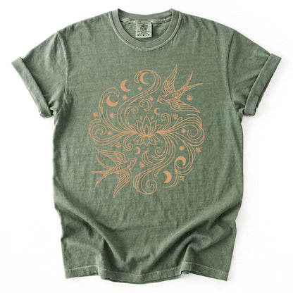 Lotus & Swallows Vintage Washed T-Shirt