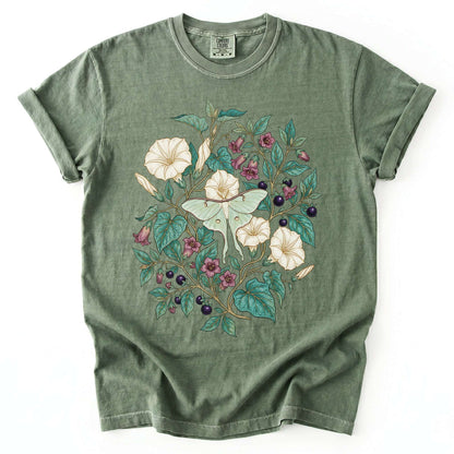 Luna Moth & Moonflower Vintage Washed T-Shirt