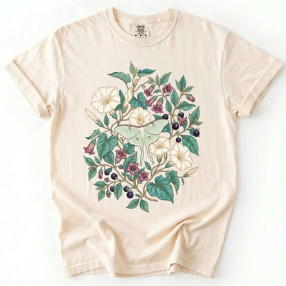 Luna Moth & Moonflower Vintage Washed T-Shirt