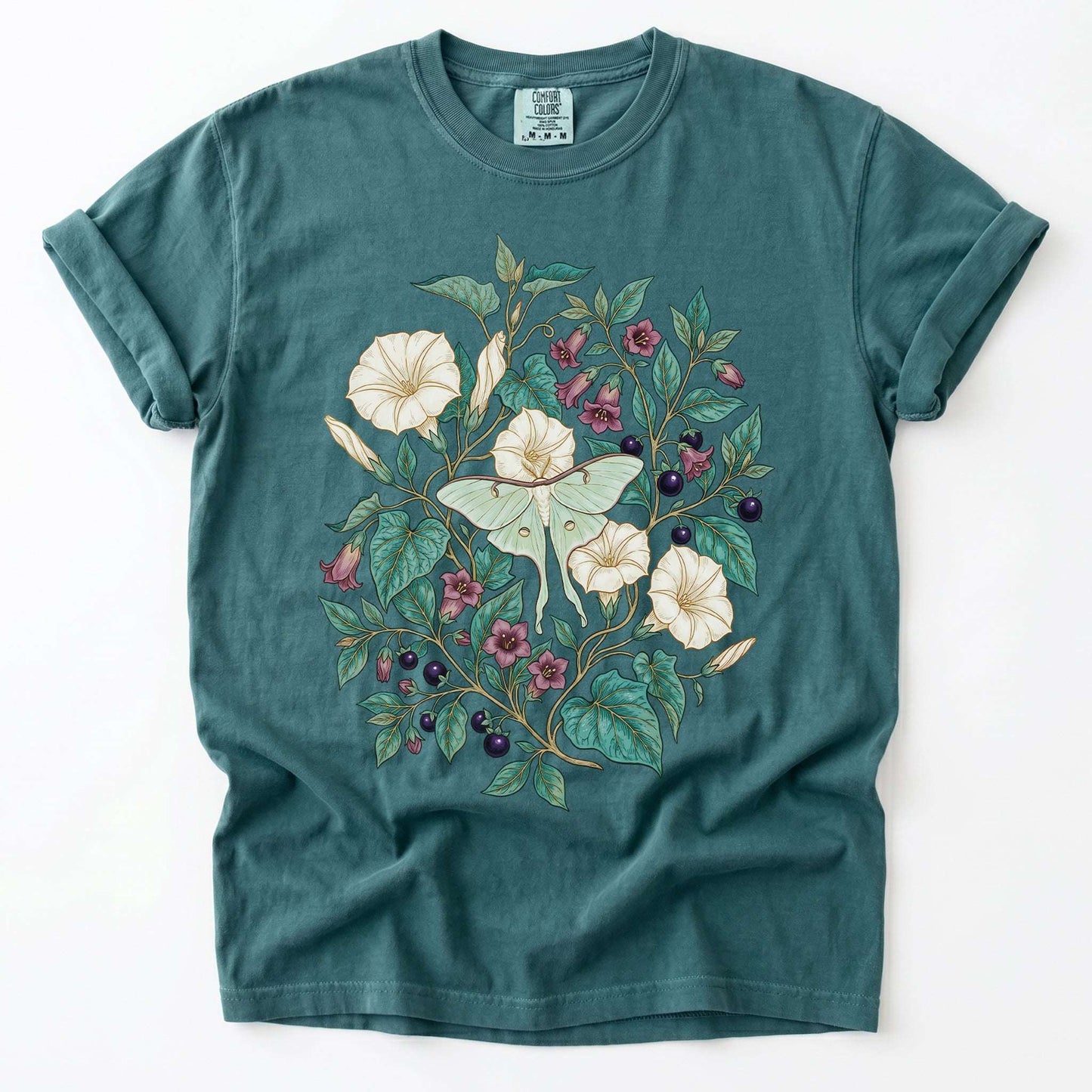 Luna Moth & Moonflower Vintage Washed T-Shirt