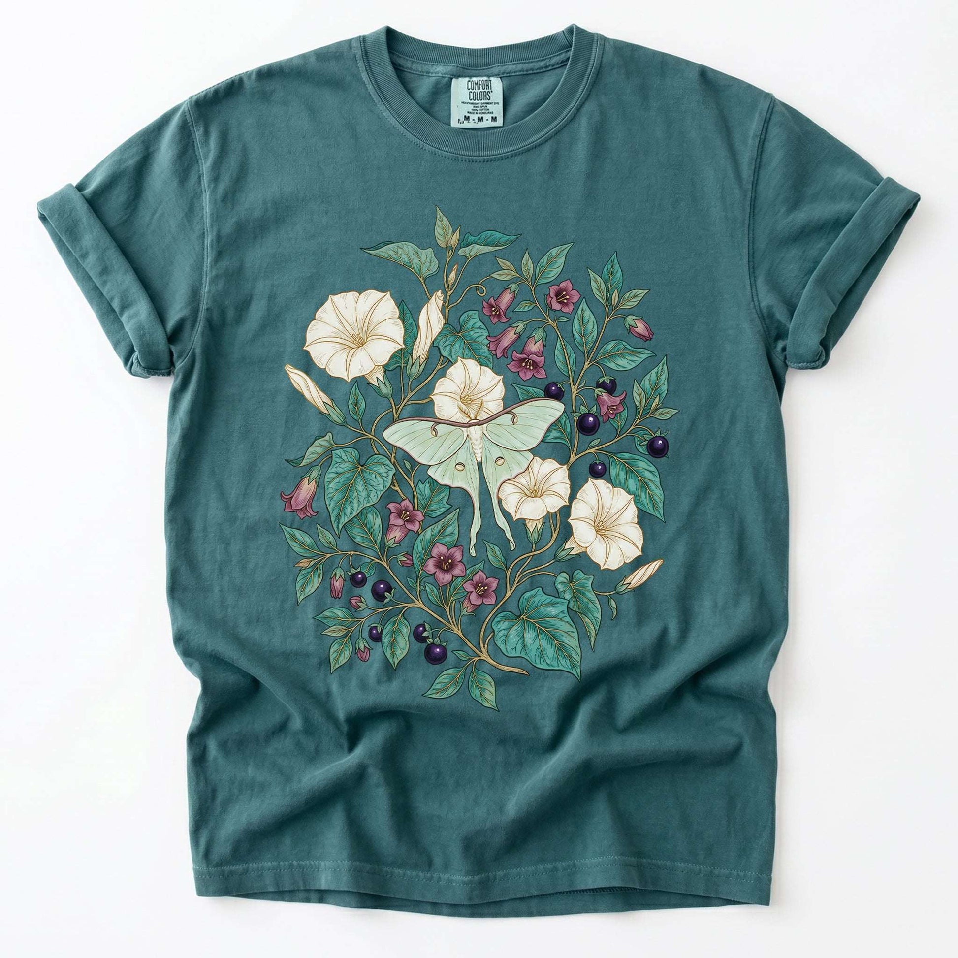 Luna Moth & Moonflower Vintage Washed T-Shirt