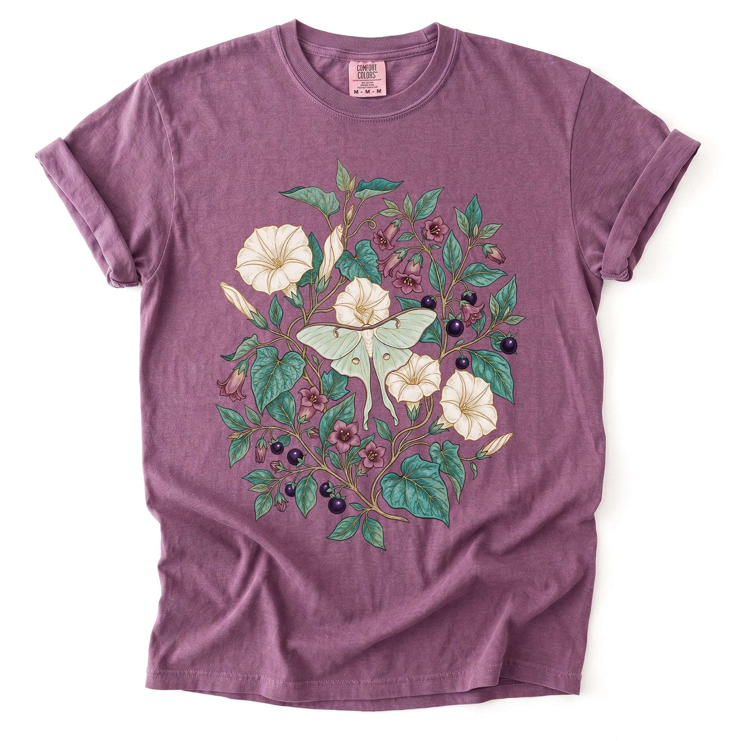 Luna Moth & Moonflower Vintage Washed T-Shirt