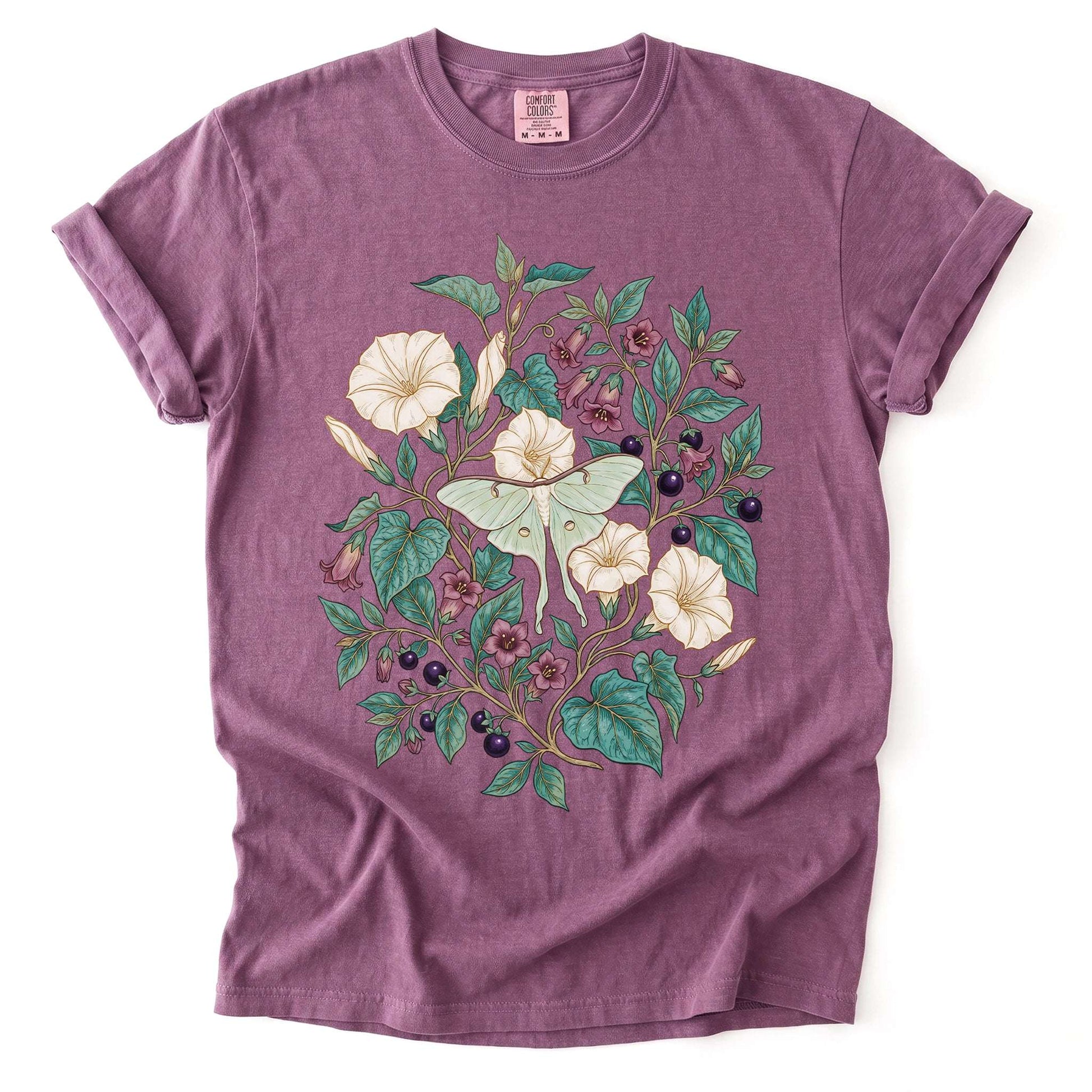 Luna Moth & Moonflower Vintage Washed T-Shirt