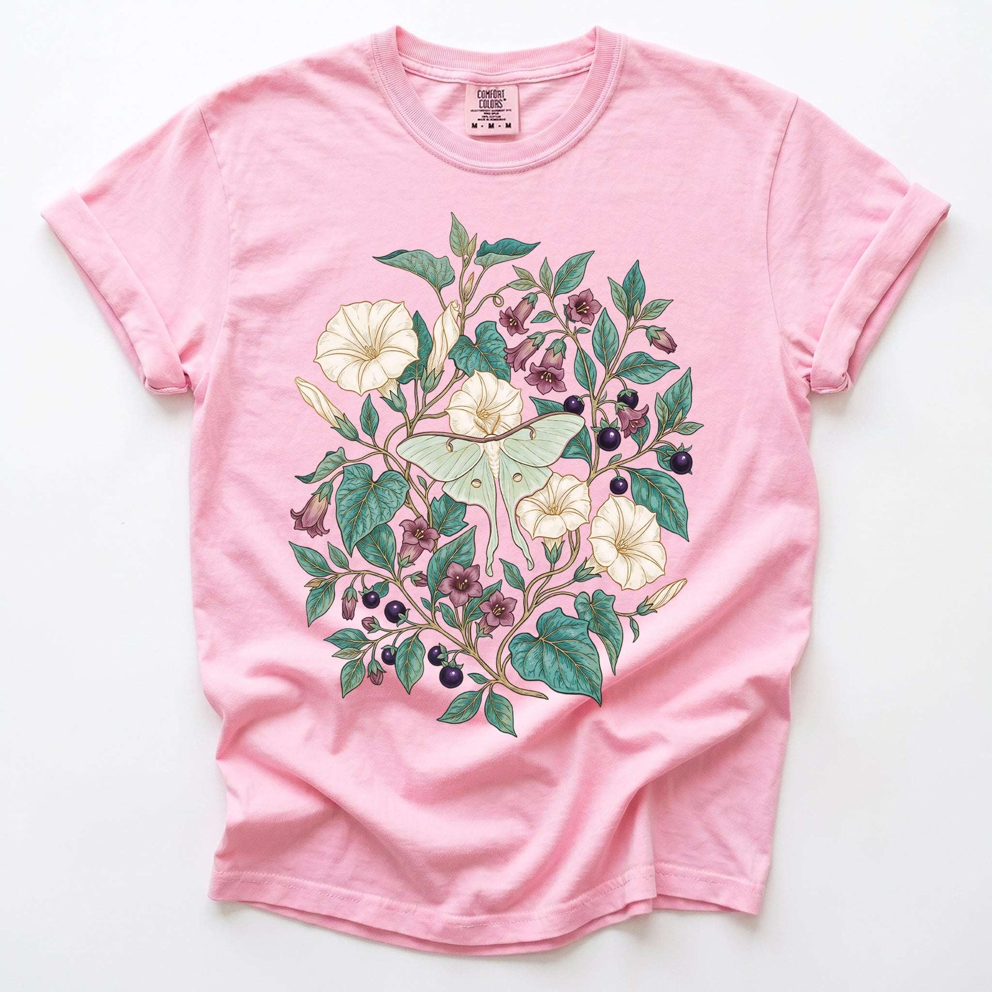 Luna Moth & Moonflower Vintage Washed T-Shirt