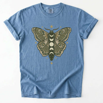 Mystical Moon Phase Moth Vintage Washed T-Shirt