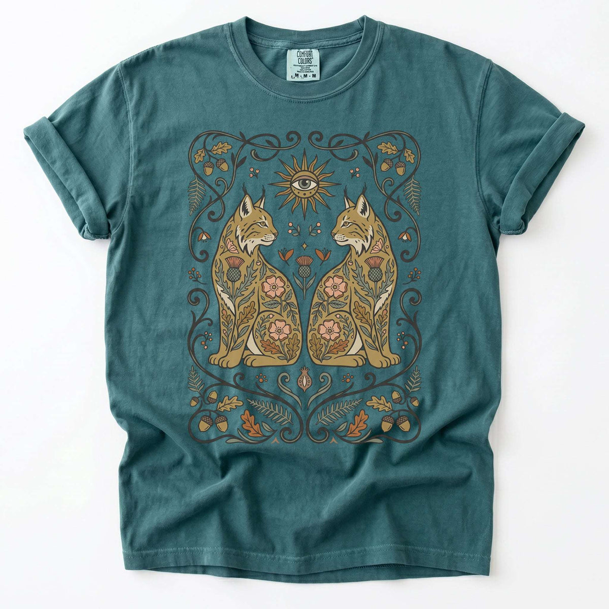 Majestic Woodland Lynx Vintage Washed T-Shirt