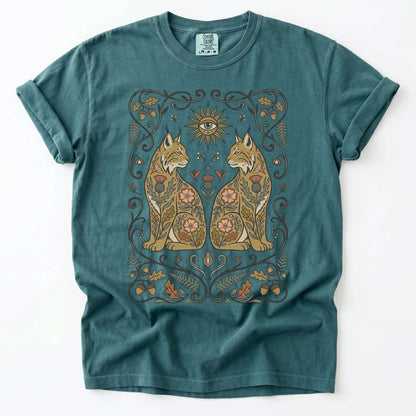 Majestic Woodland Lynx Vintage Washed T-Shirt