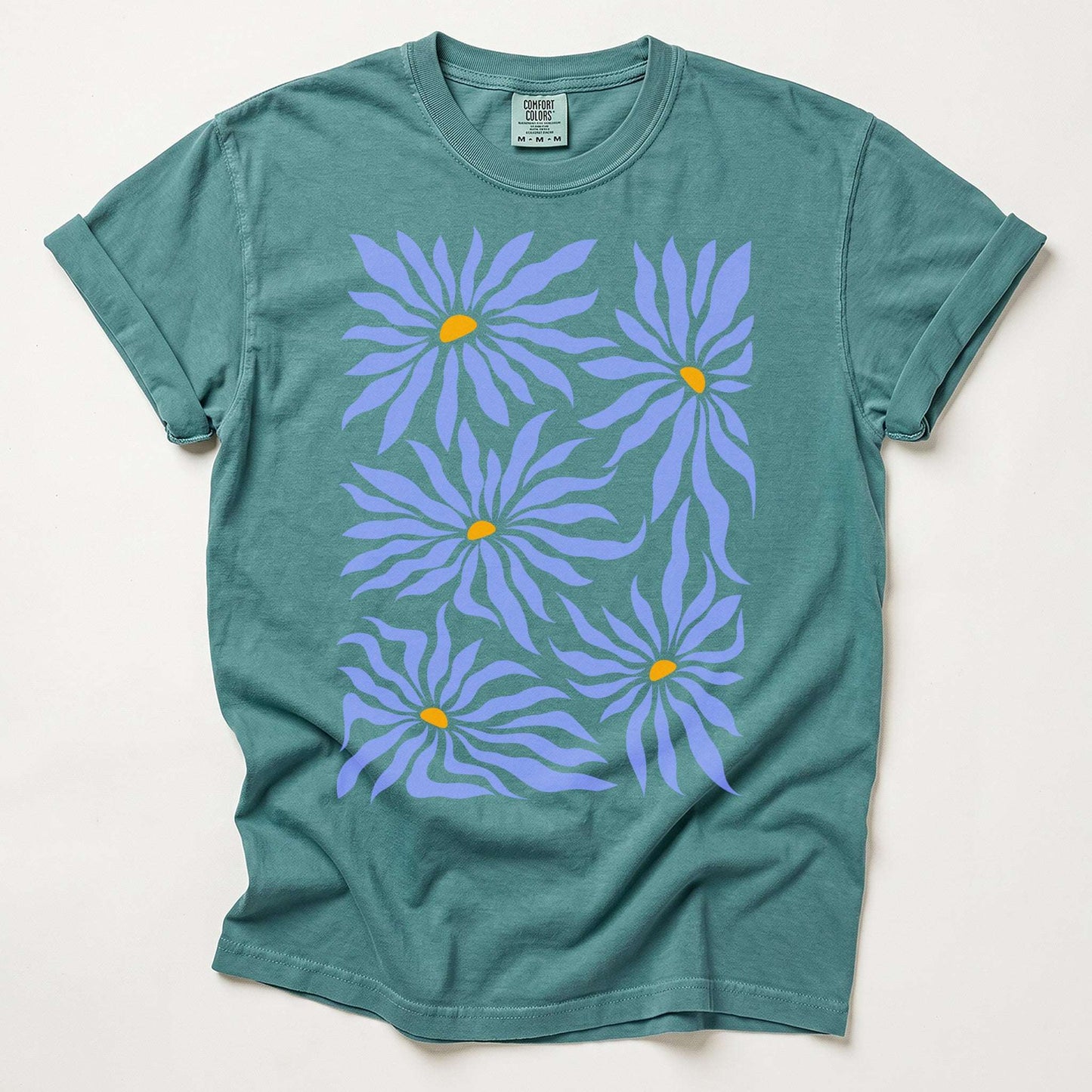 Abstract Matisse Floral Vintage Washed T-Shirt