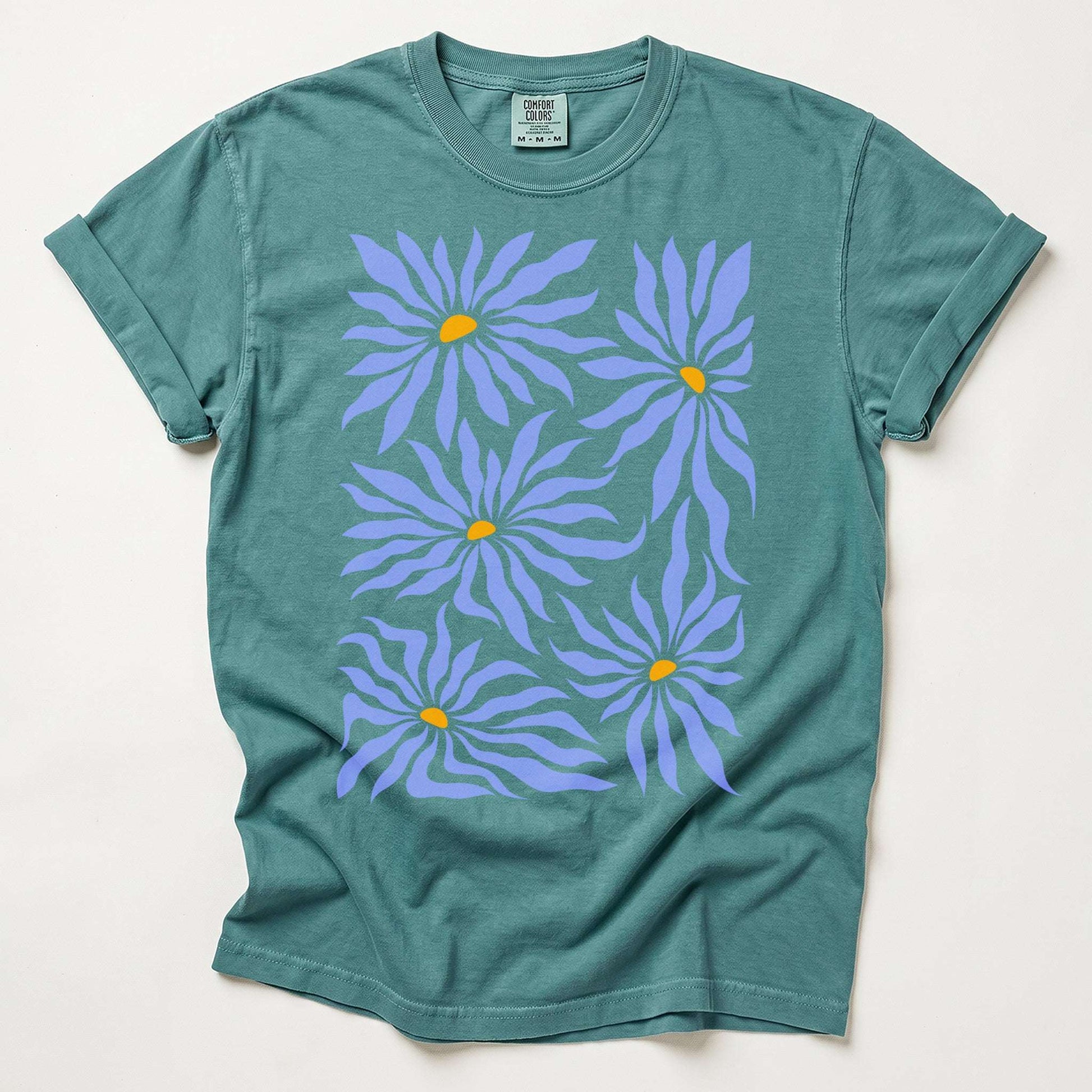 Abstract Matisse Floral Vintage Washed T-Shirt