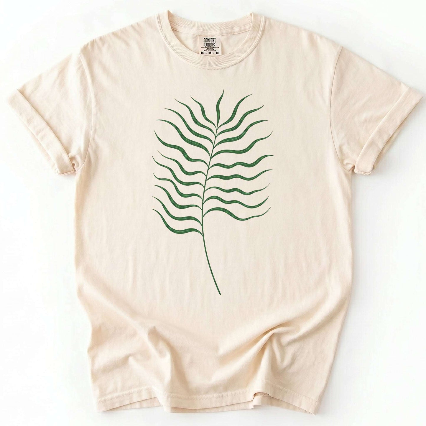 Minimalist Fine-Line Botanical Vintage Washed T-Shirt