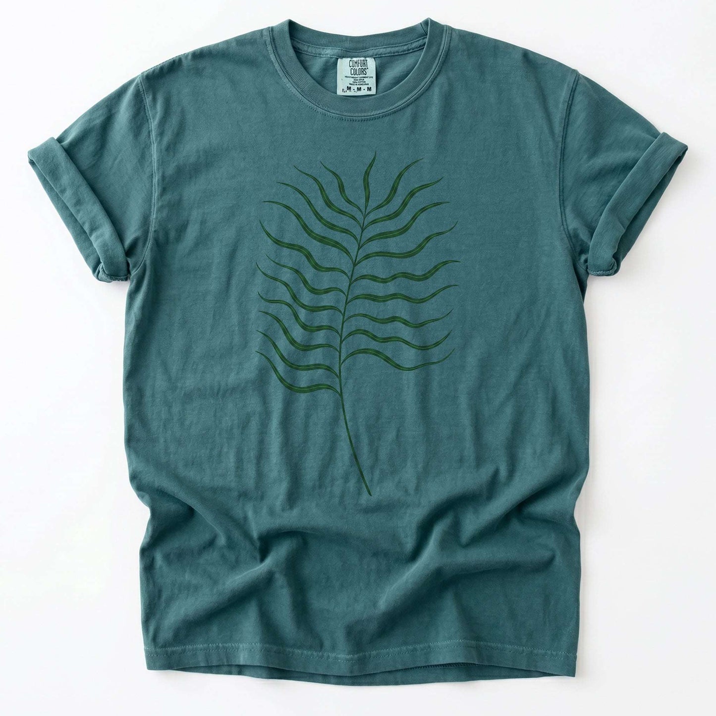 Minimalist Fine-Line Botanical Vintage Washed T-Shirt