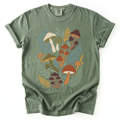 Mushroom Foliage Vintage Washed T-Shirt