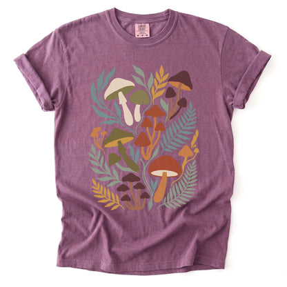 Mushroom Foliage Vintage Washed T-Shirt