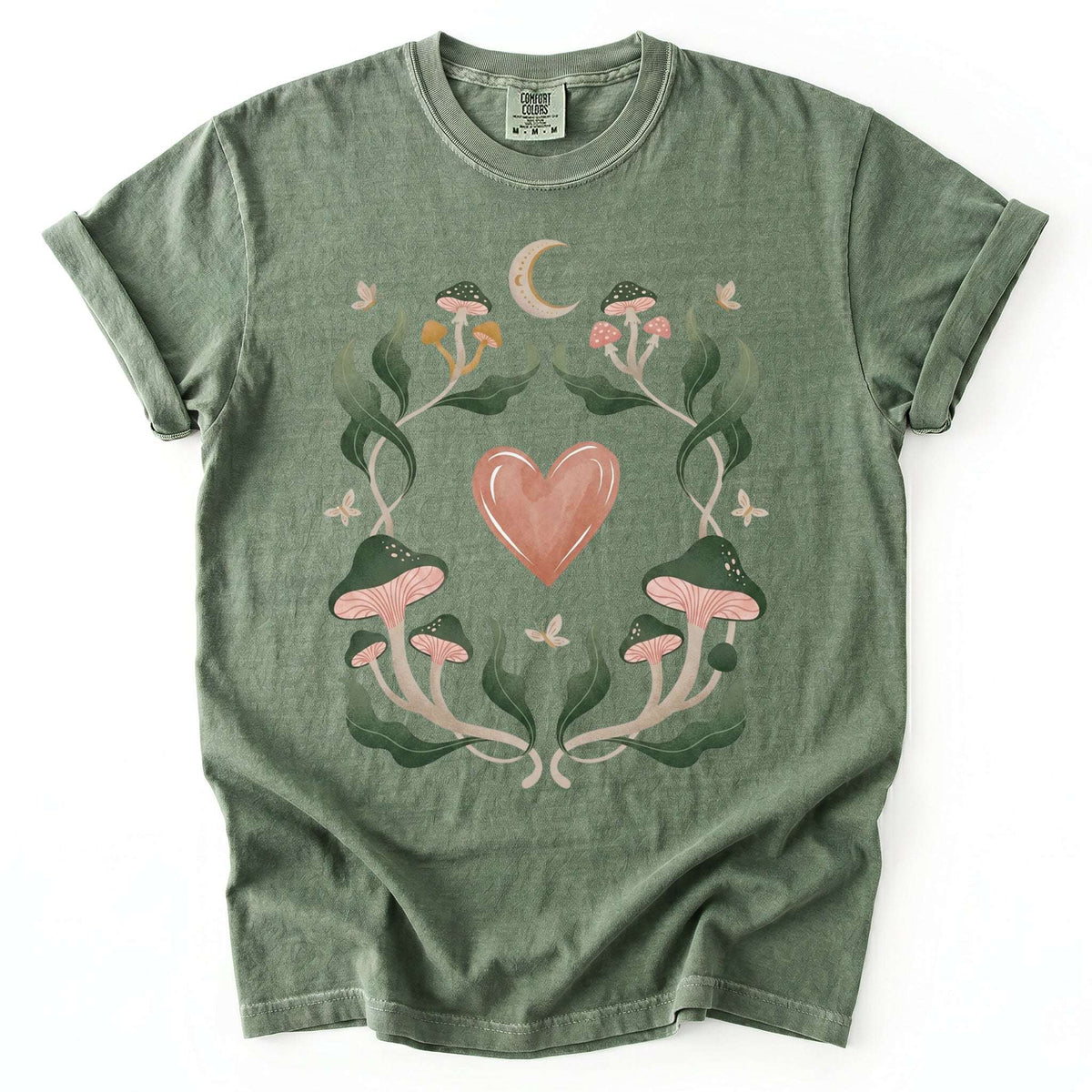 Mushroom & Heart Vintage Washed T-Shirt
