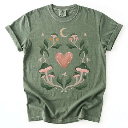 Mushroom & Heart Vintage Washed T-Shirt