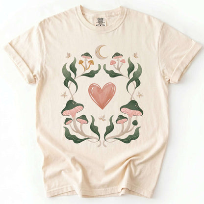 Mushroom & Heart Vintage Washed T-Shirt