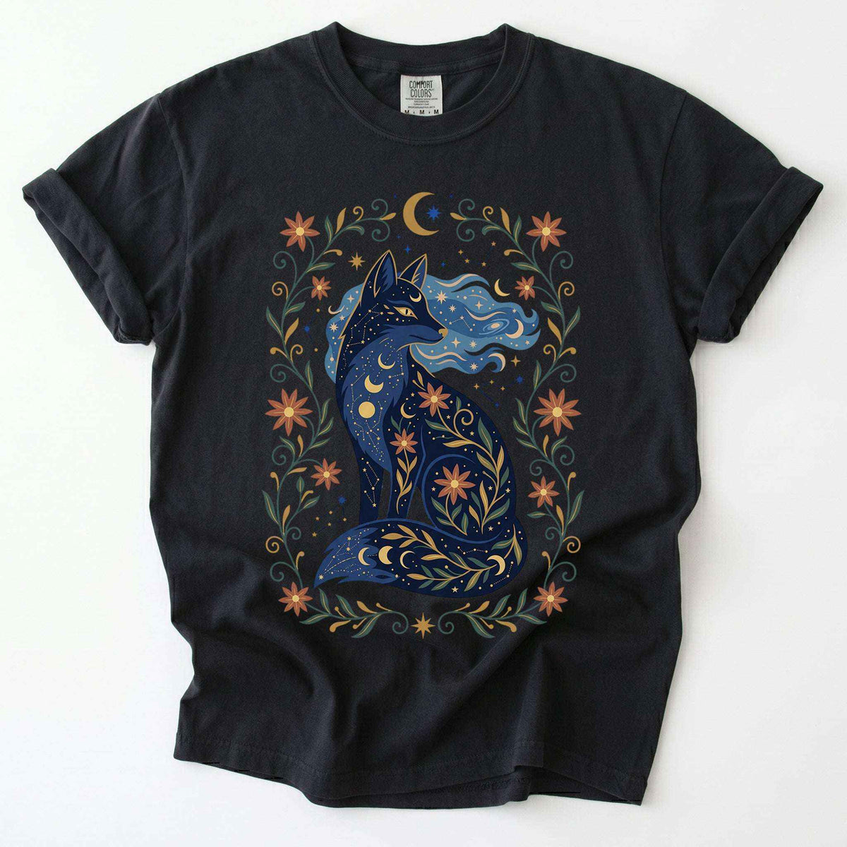 Mystic Celestial Fox Vintage Washed T-Shirt