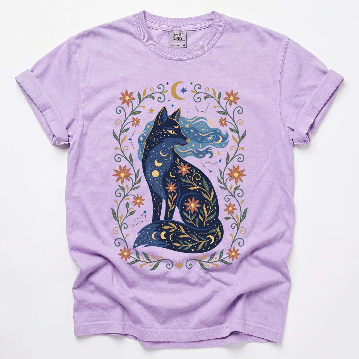 Mystic Celestial Fox Vintage Washed T-Shirt