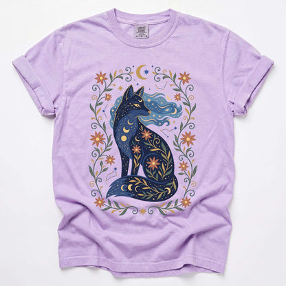Mystic Celestial Fox Vintage Washed T-Shirt