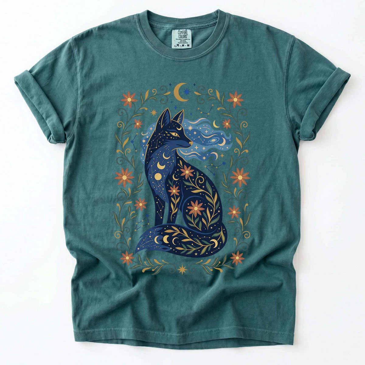 Mystic Celestial Fox Vintage Washed T-Shirt