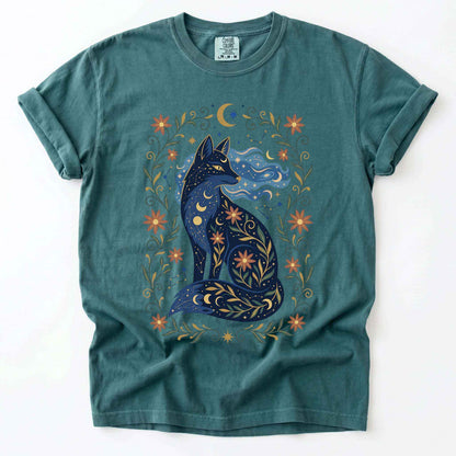 Mystic Celestial Fox Vintage Washed T-Shirt