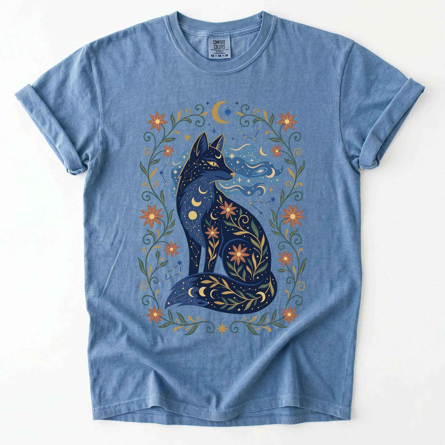 Mystic Celestial Fox Vintage Washed T-Shirt